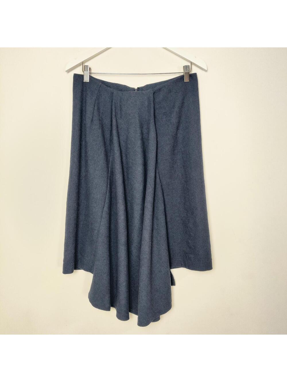 Lord & Taylor Fit Blue A-Line Wool Skirt Size 8 Business Casual Corporate